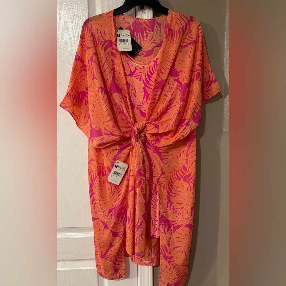 Salt Life 3pc Set Ruana OSFM Dress Small Bathing Suit XS NWT Magen Pink & Coral - Picture 1 of 16